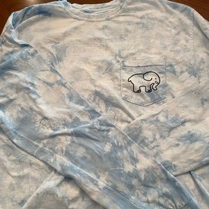 Tie Dyed Blue/White Ivory Ella Christmas T-shirt
